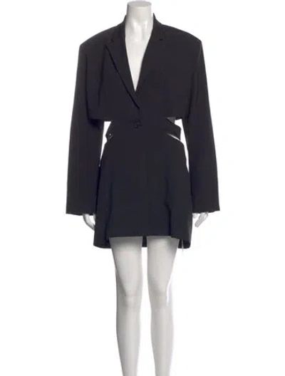 Pre-owned Jacquemus Virgin Wool Mini Dress In Black