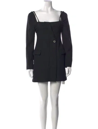 Pre-owned Jacquemus Virgin Wool Mini Dress In Black