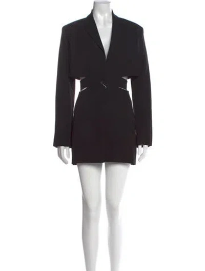 Pre-owned Jacquemus Virgin Wool Mini Dress In Black