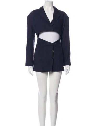 Pre-owned Jacquemus Virgin Wool Mini Dress In Blue