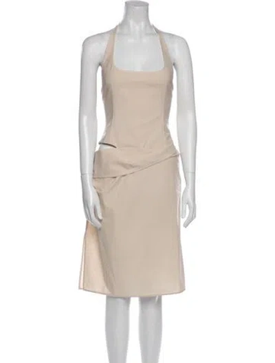 Pre-owned Jacquemus Virgin Wool Mini Dress In Neutral