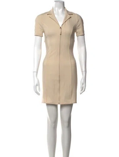 Pre-owned Jacquemus Virgin Wool Mini Dress In Neutrals