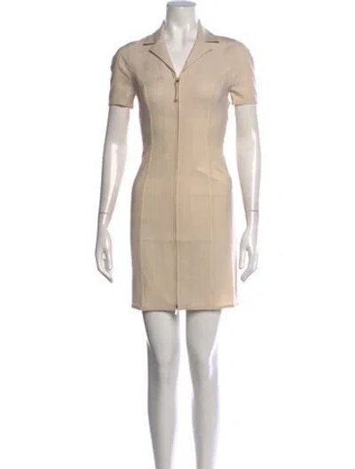 Pre-owned Jacquemus Virgin Wool Mini Dress In Neutrals