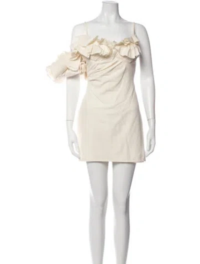 Pre-owned Jacquemus Virgin Wool Mini Dress In Neutrals