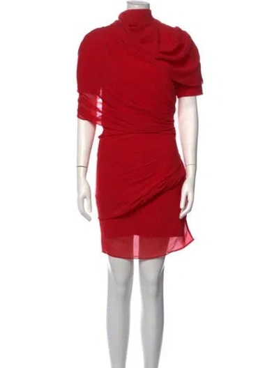 Pre-owned Jacquemus Virgin Wool Mini Dress In Red
