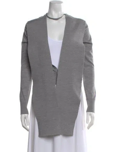Pre-owned Jacquemus Virgin Wool Open Front Sweater In Gray