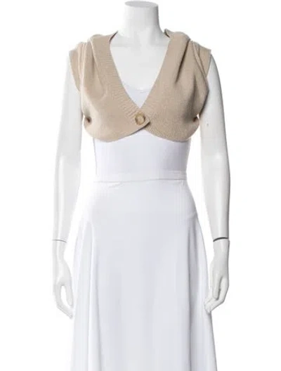 Pre-owned Jacquemus Virgin Wool Open Front Sweater In White