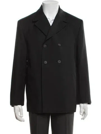 Pre-owned Jacquemus Virgin Wool Peacoat In Black