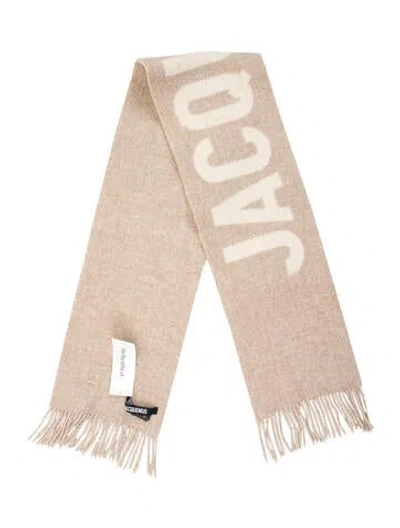 Pre-owned Jacquemus Virgin Wool Printed Scarf In Neutral