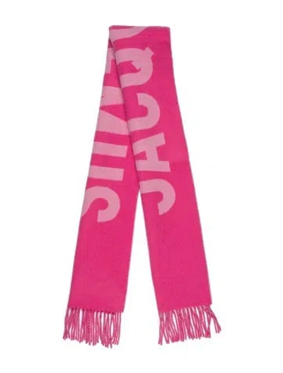 Pre-owned Jacquemus Virgin Wool Printed Scarf W/ Tags In Pink