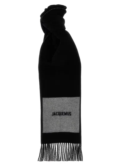 Jacquemus Virgin Wool Scarf In Black