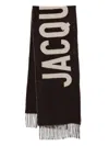 Jacquemus Logo-jacquard Wool Scarf In Brown