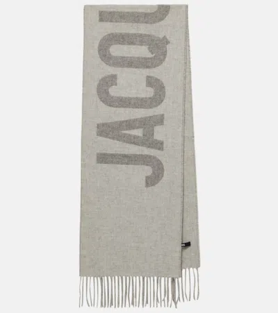 Jacquemus Virgin Wool Scarf In Gray