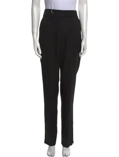 Pre-owned Jacquemus Virgin Wool Straight Leg Pants In Black