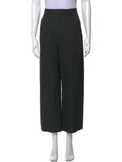 Pre-owned Jacquemus Virgin Wool Straight Leg Pants In Black