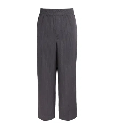 Jacquemus Virgin Wool Stripe Miami Trousers In White