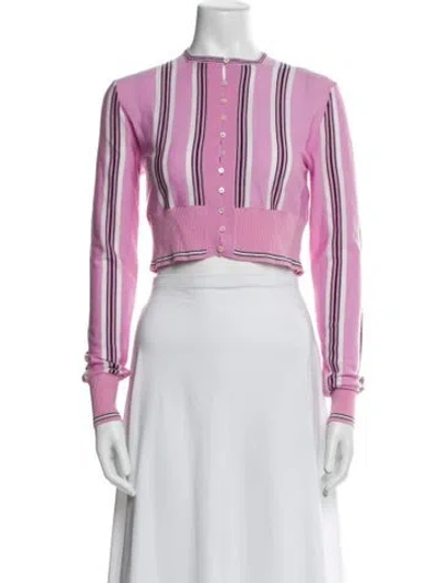 Pre-owned Jacquemus Virgin Wool Striped Sweater In Pink