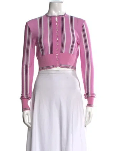 Pre-owned Jacquemus Virgin Wool Striped Sweater In Pink