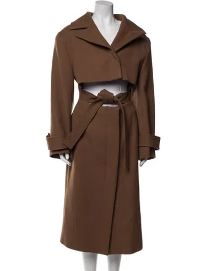 Pre-owned Jacquemus Virgin Wool Trench Coat In Brown