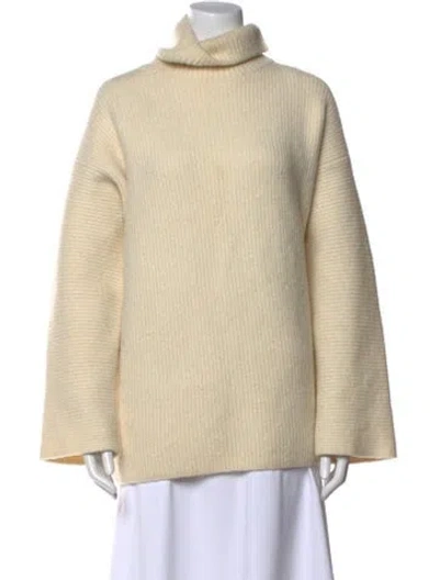 Pre-owned Jacquemus Virgin Wool Turtleneck Sweater In Neutral