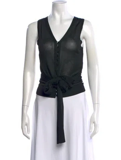 Pre-owned Jacquemus Virgin Wool V-neck Top In Black