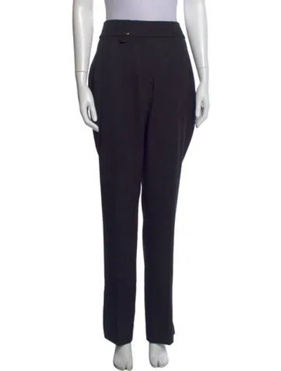 Pre-owned Jacquemus Virgin Wool Wide Leg Pants In Black