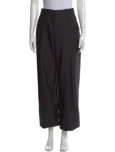 Pre-owned Jacquemus Virgin Wool Wide Leg Pants In Black