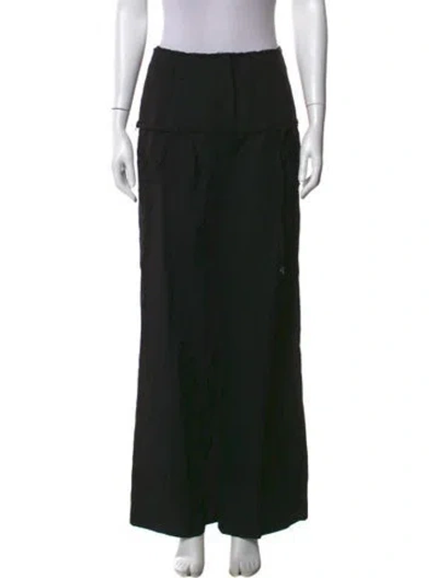 Pre-owned Jacquemus Virgin Wool Wide Leg Pants In Black