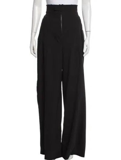 Pre-owned Jacquemus Virgin Wool Wide Leg Pants In Black