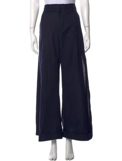 Pre-owned Jacquemus Virgin Wool Wide Leg Pants In Blue
