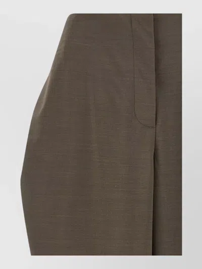 Jacquemus Virgin Wool Wide-leg Trousers In Brown