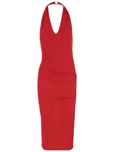 Jacquemus Red Halterneck Midi Dress