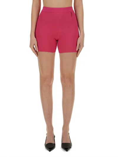 Jacquemus Viscose Blend Mini Shorts In Pink