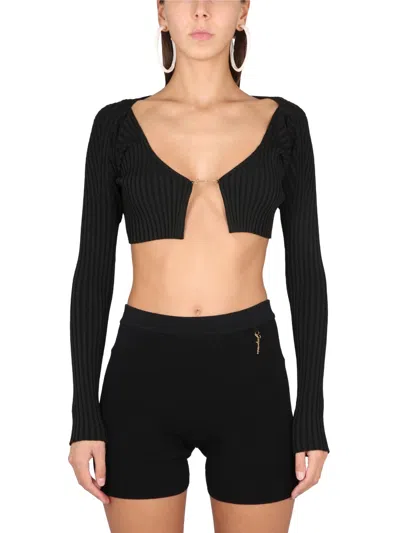 Jacquemus Viscose Blend Sweater In Black