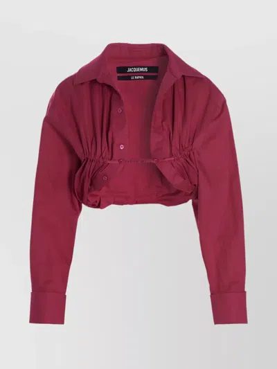 Jacquemus Machou Cotton And Linen Shirt In Purple