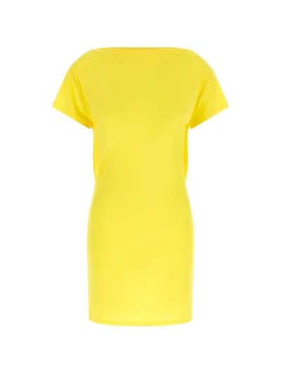 Jacquemus La Robe Mistral Open-back Crepe Mini Dress In Yellow