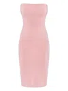 Jacquemus The Sera Strapless Embroidered Knitted Midi Dress In Pink