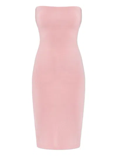 Jacquemus Viscose Knit Dress In Pink