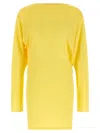 Jacquemus Flowing Viscose Jersey Dress With Embroidered Detailing In Yellow