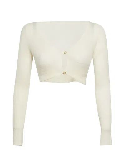 Pre-owned Jacquemus V-neck Cardigan In White