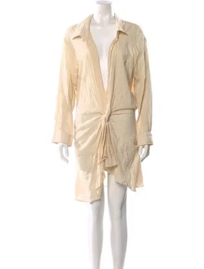 Pre-owned Jacquemus V-neck Knee-length Dress In Neutral