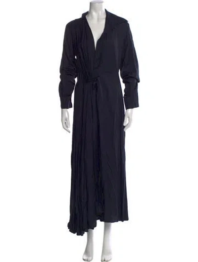 Pre-owned Jacquemus V-neck Long Dress In Blue