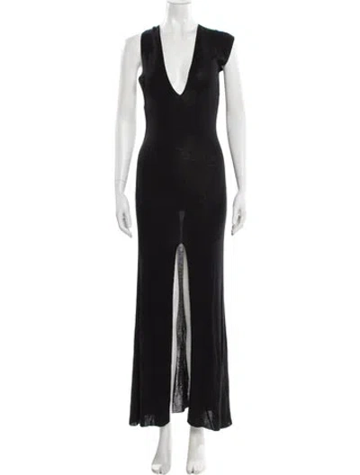 Pre-owned Jacquemus V-neck Long Dress In Gray