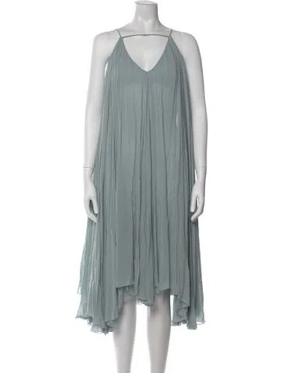 Pre-owned Jacquemus V-neck Long Dress In Green