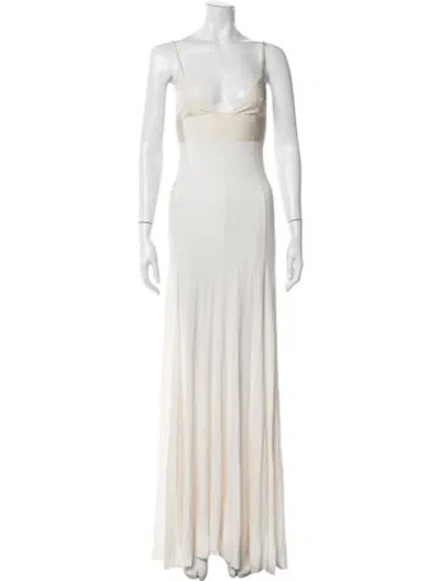 Pre-owned Jacquemus V-neck Long Dress In Neutrals