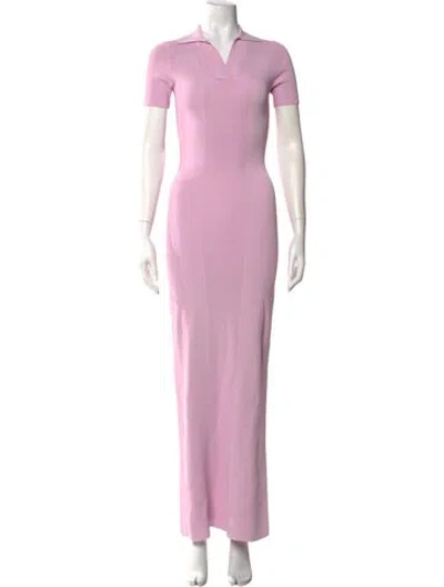 Pre-owned Jacquemus V-neck Long Dress In Pink