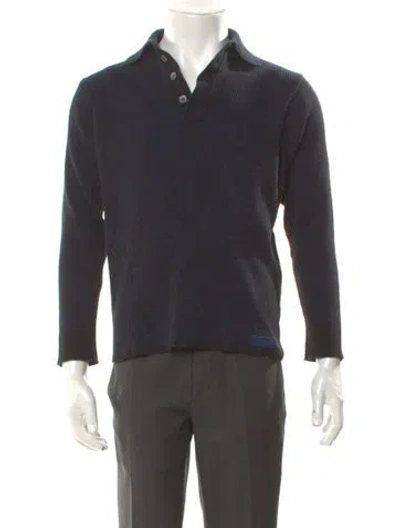 Pre-owned Jacquemus V-neck Long Sleeve Polo Sweater In Gray