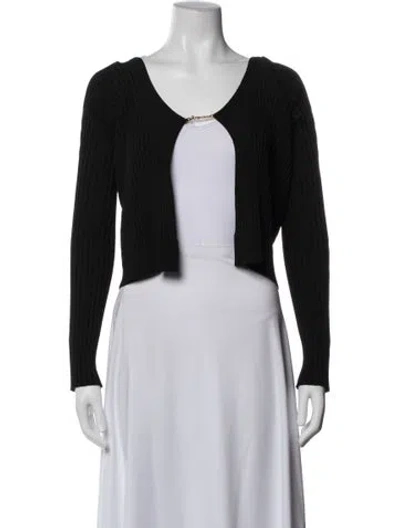 Pre-owned Jacquemus V-neck Long Sleeve Top In Black