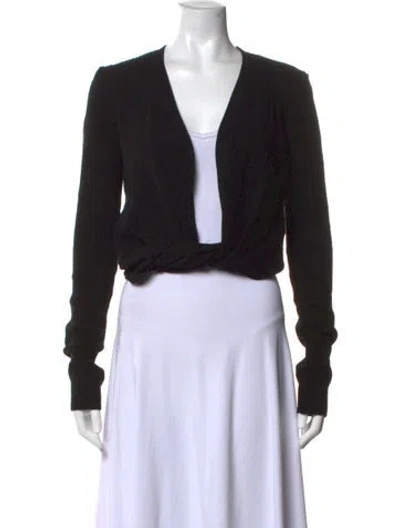 Pre-owned Jacquemus V-neck Long Sleeve Top In Black