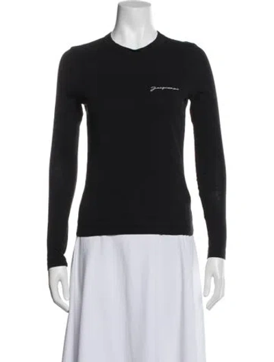 Pre-owned Jacquemus V-neck Long Sleeve Top In Blue